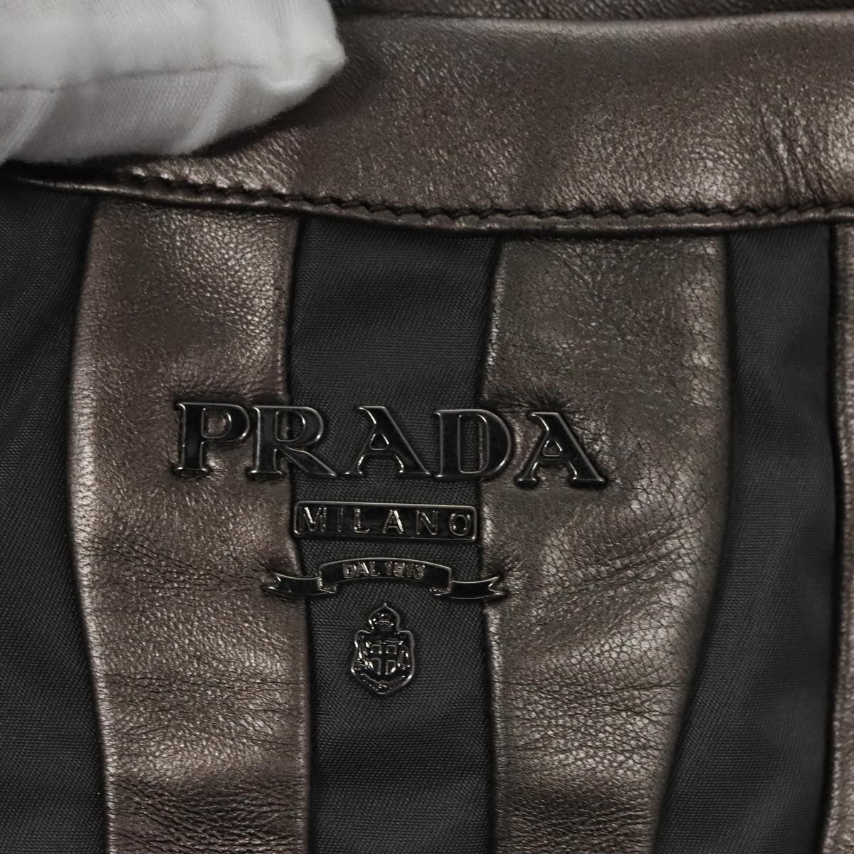 Prada Waves Chain Tote Leather and Tessuto, SILVER, LEATHER, Tote bag