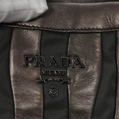 Prada Waves Chain Tote Leather and Tessuto, SILVER, LEATHER, Tote bag