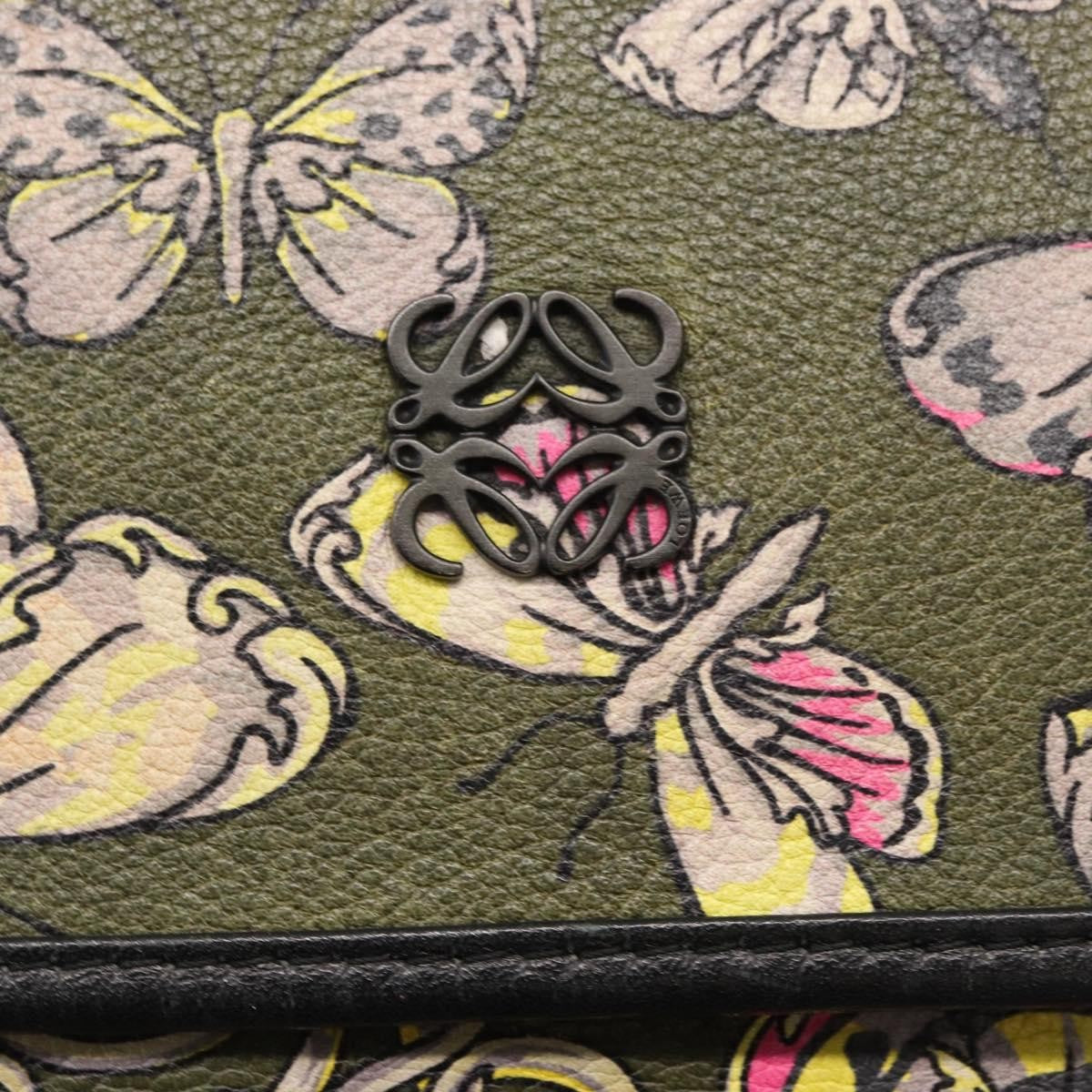 Loewe Anagram Shoulder Bag Leather, GREEN, LEATHER, Shoulder bag