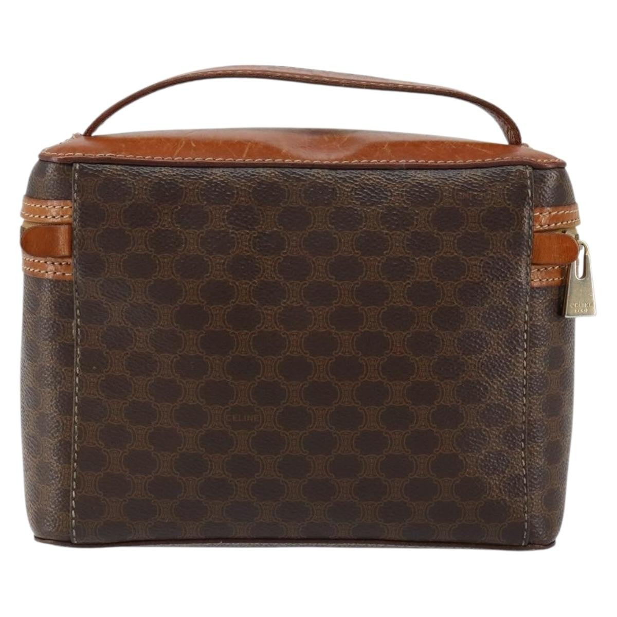 Celine Macadam Vanity Bag Canvas, BROWN, CANVAS, Clutche & pouche