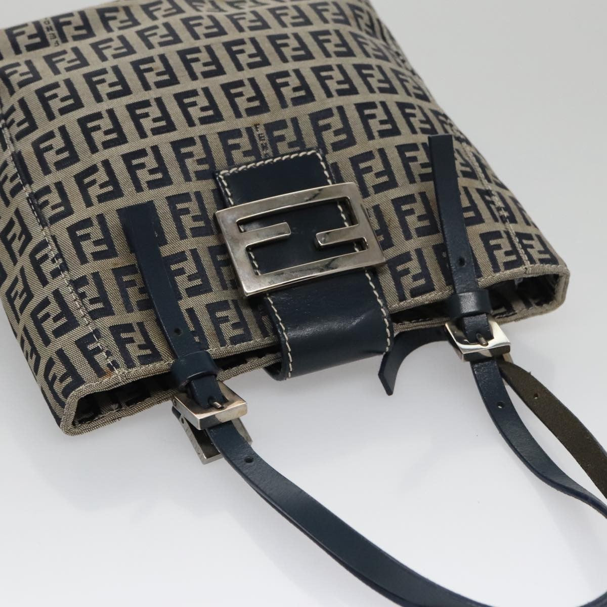 Fendi Vintage Shoulder Bag Zucca Canvas, NAVY, CANVAS, Handbag
