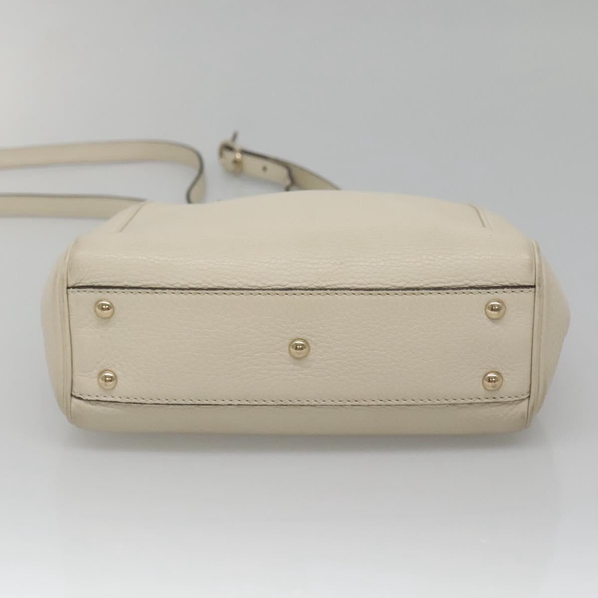 Gucci Bamboo shopper bag Leather, WHITE, LEATHER, Handbag