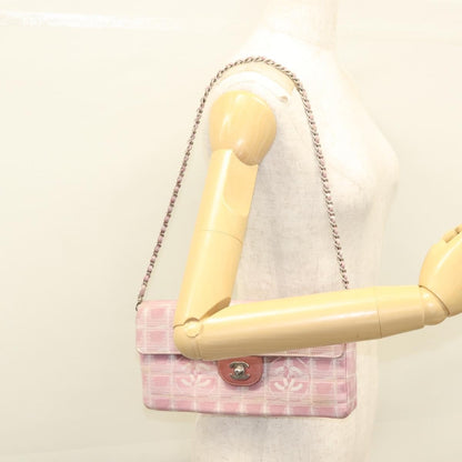 Chanel Travel Line Flap Bag Nylon, PINK, NYLON, Travel bag