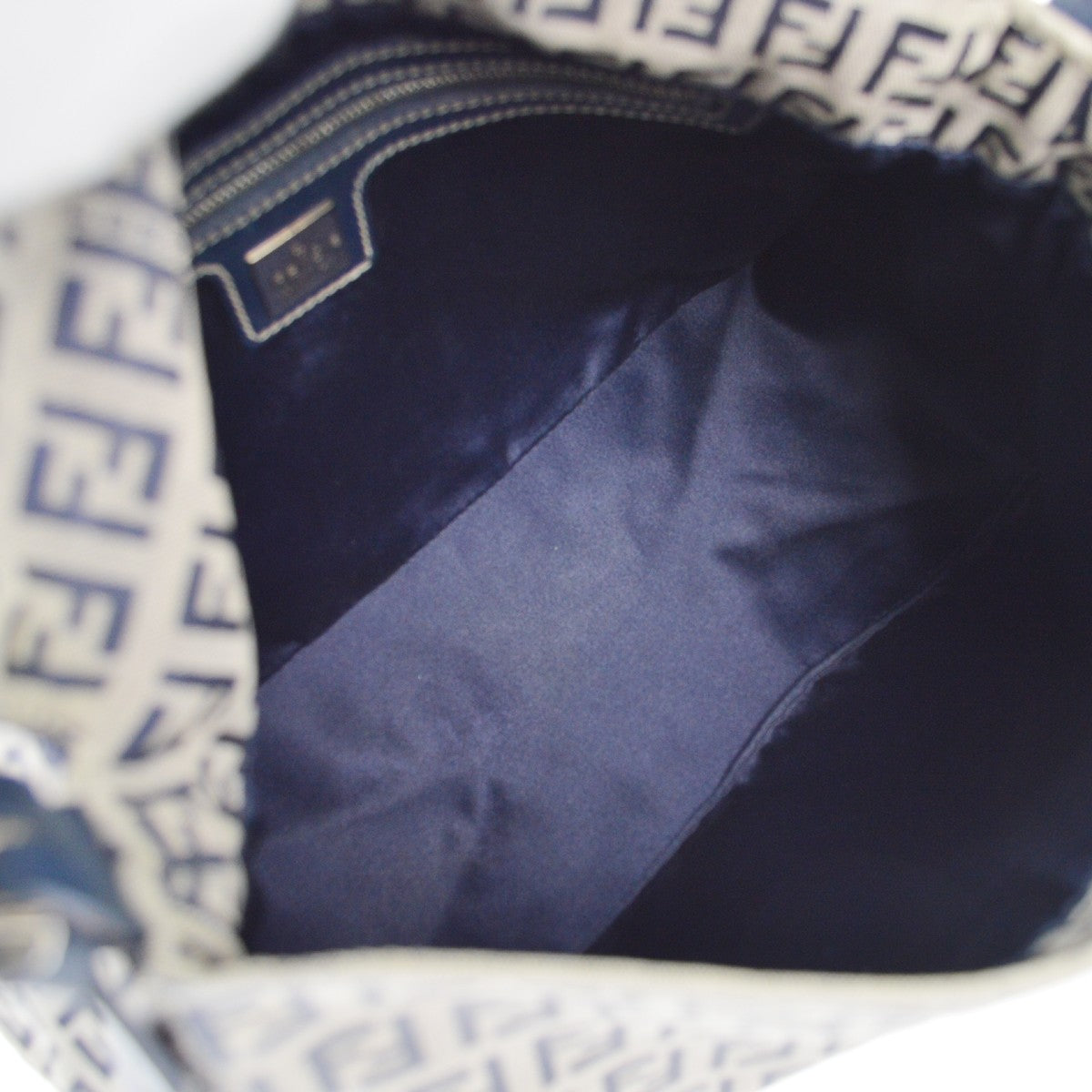 Fendi Mamma Baguette Zucca canvas, NAVY, CANVAS, Shoulder bag