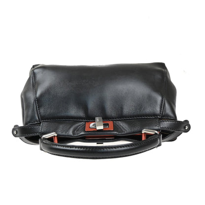 Fendi Peekaboo Bag Leather, BLACK, LEATHER, Handbag