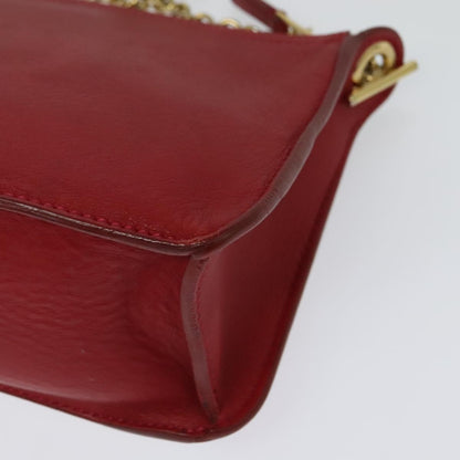 Celine Shoulder Bag Leather, RED, LEATHER, Shoulder bag