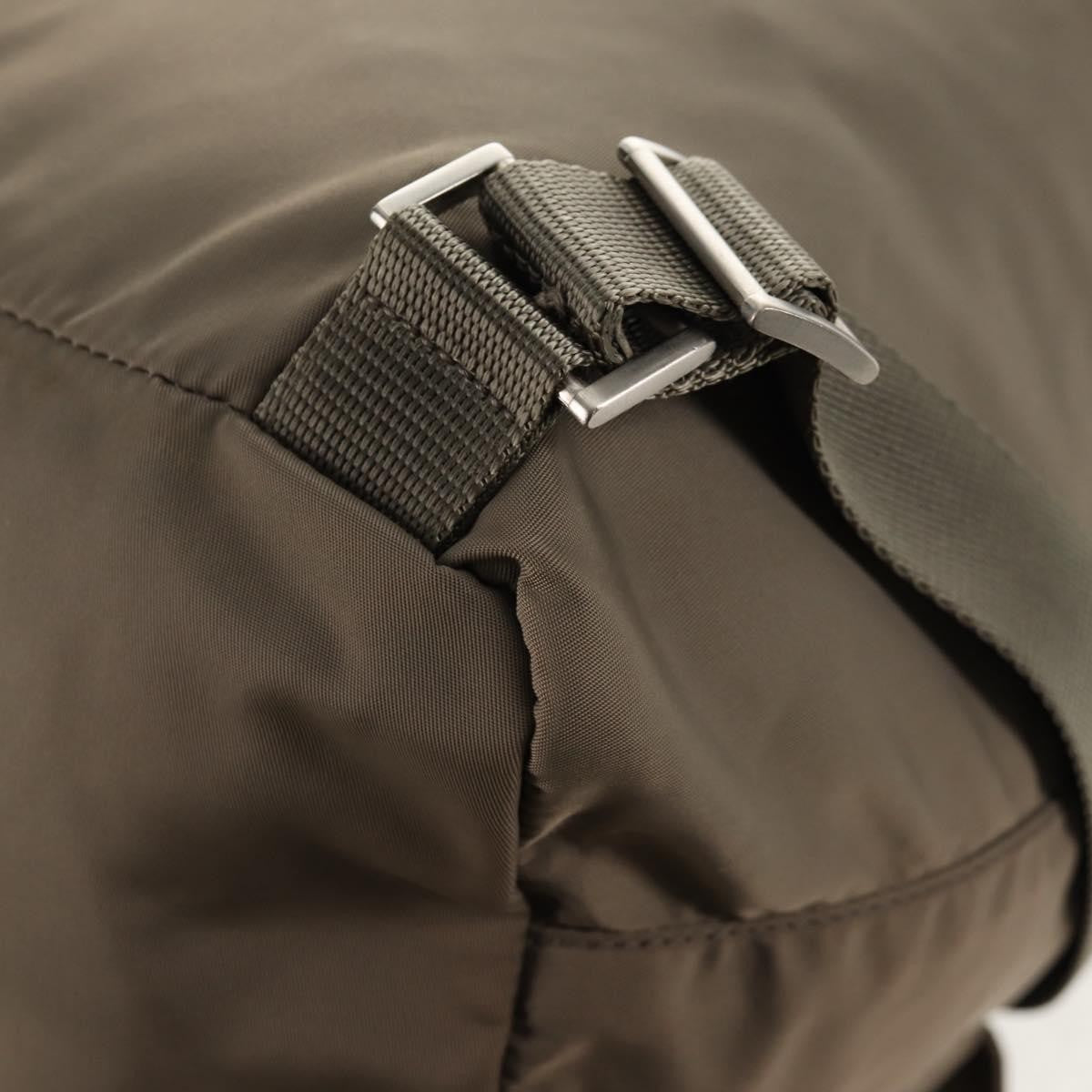 Prada Vela Double Front Pocket Backpack Tessuto with Saffiano Leather, GRAY, NYLON, Backpack