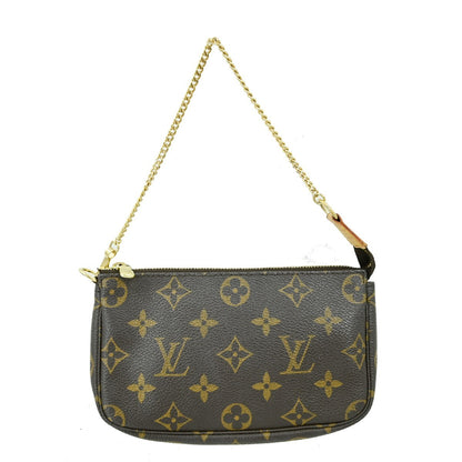 Louis Vuitton Mini pochette accessoires Canvas, BROWN, CANVAS, Clutche & pouche