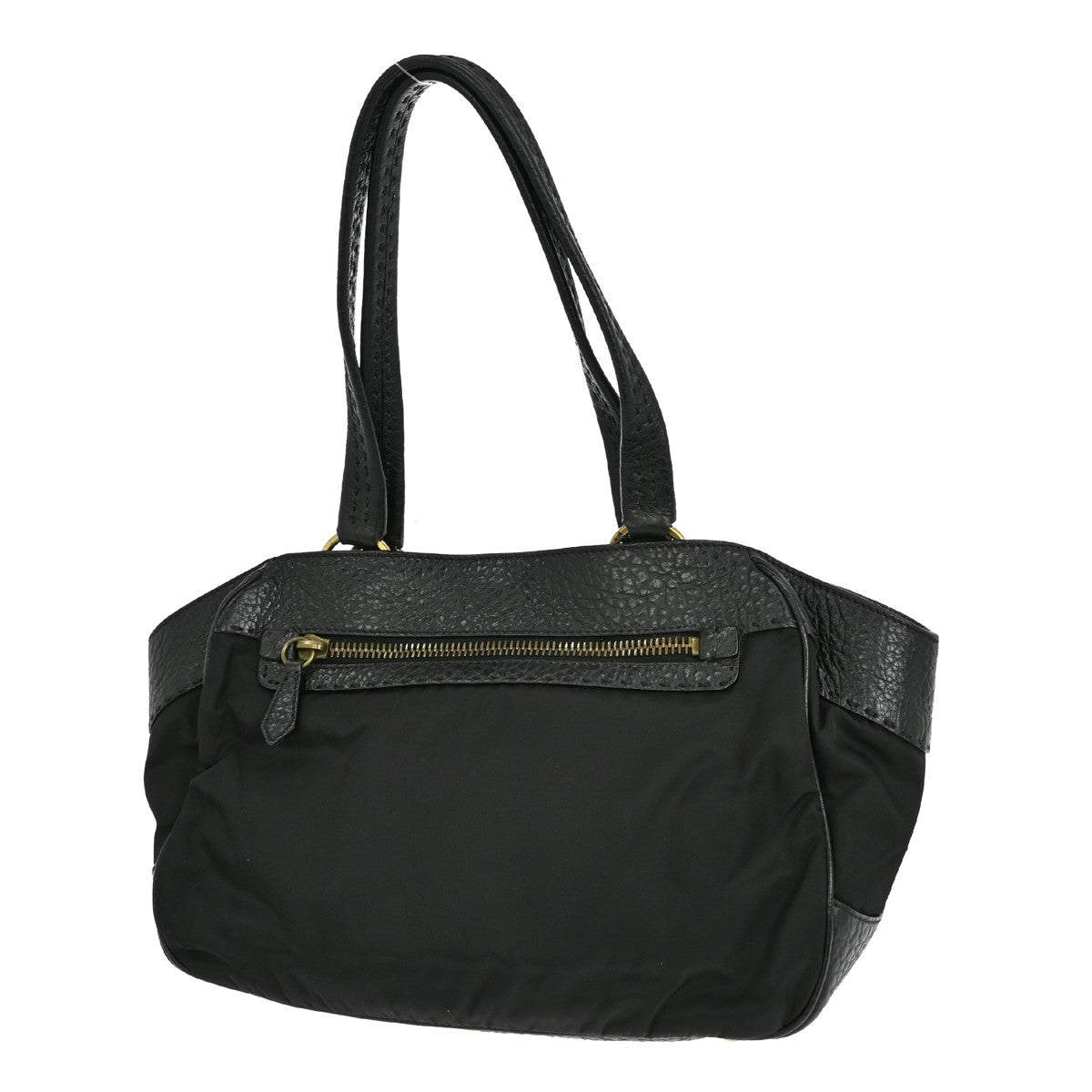 Prada Front Flap Pocket Tote Nylon, BLACK, NYLON, Handbag