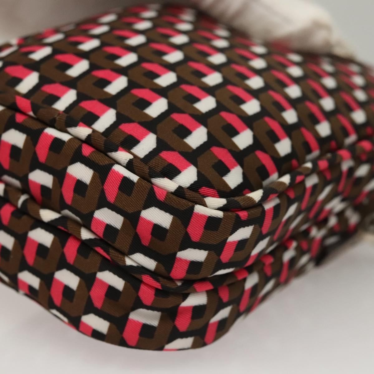 Prada Baguette Shoulder Bag Quilted Tessuto with Leather, BROWN, NYLON, Shoulder bag