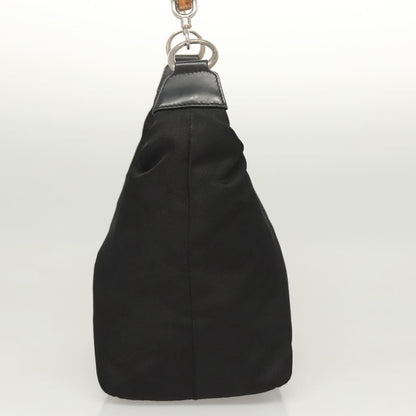 Gucci Vintage Bamboo Handle Bag Nylon, BLACK, NYLON, Handbag