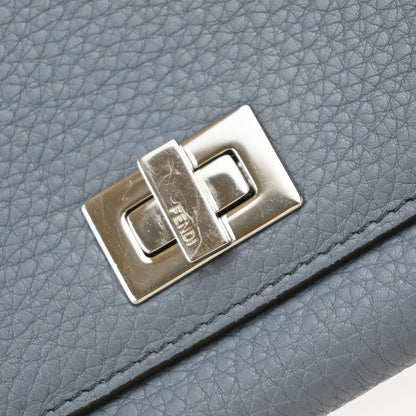 Fendi Peekaboo Wallet Leather, Blue, Leather, Wallet