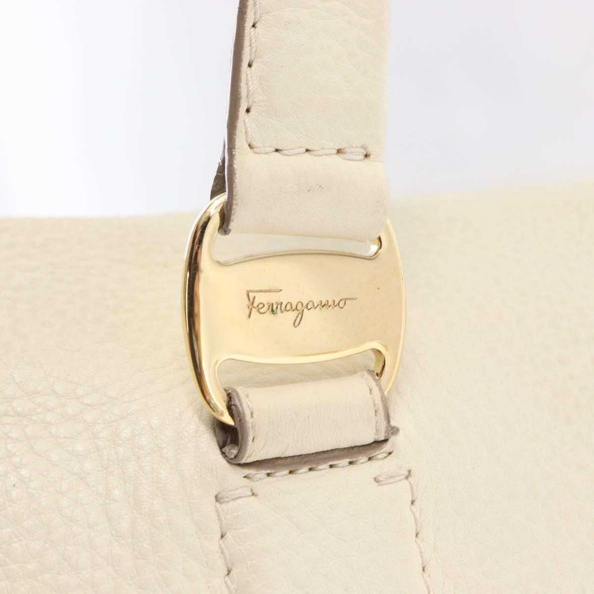 Salvatore Ferragamo Vala Handbag Leather, WHITE, LEATHER, Handbag