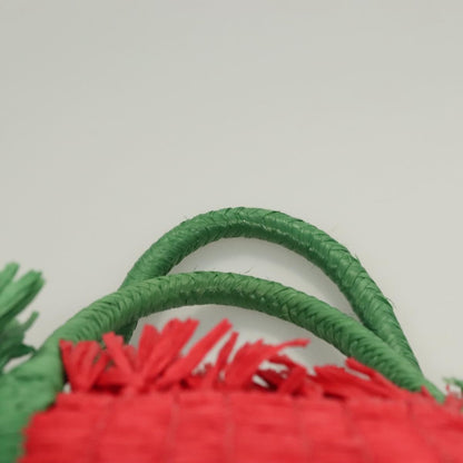 Gucci Cestino Tote Woven Raffia, GREEN, WICKER, Tote bag