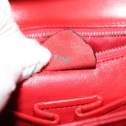 Celine Vintage Triomphe Shoulder Bag Leather, RED, LEATHER, Shoulder bag