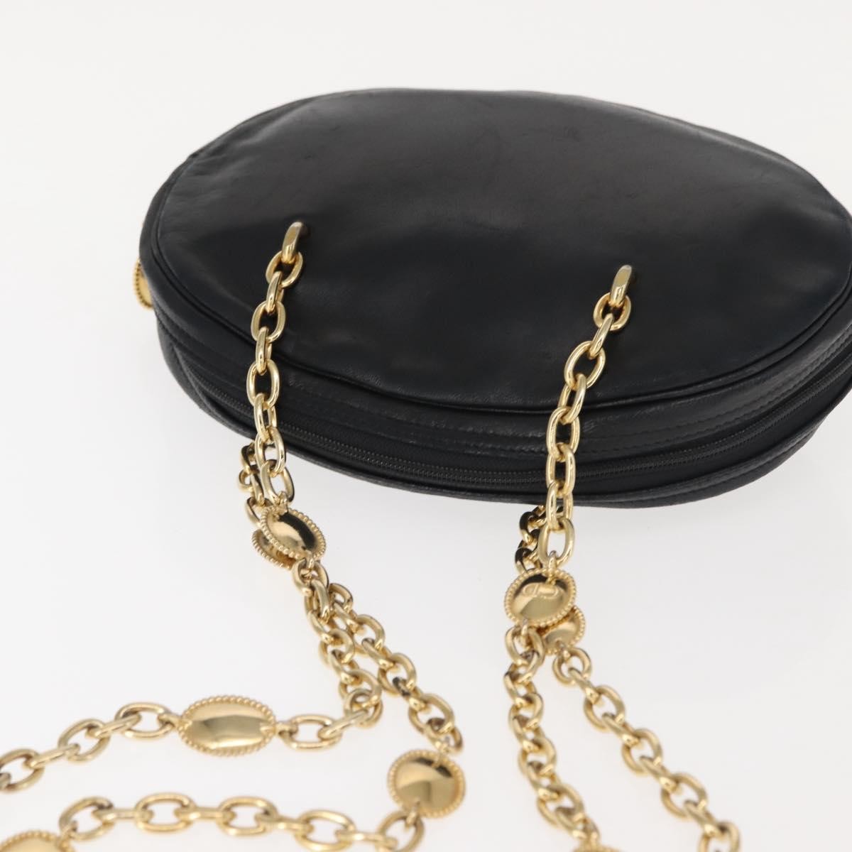 Christian Dior Vintage CD Chain  Shoulder Bag Leather, BLACK, LEATHER, Shoulder bag