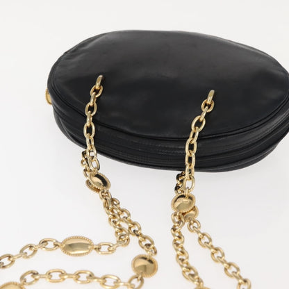 Christian Dior Vintage CD Chain  Shoulder Bag Leather, BLACK, LEATHER, Shoulder bag
