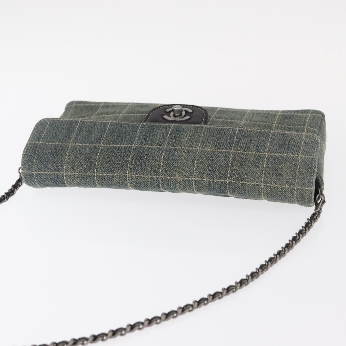 Chanel Chocolate Bar Flap Bag Quilted Denim, BLUE, DENIM_JEANS, Shoulder bag