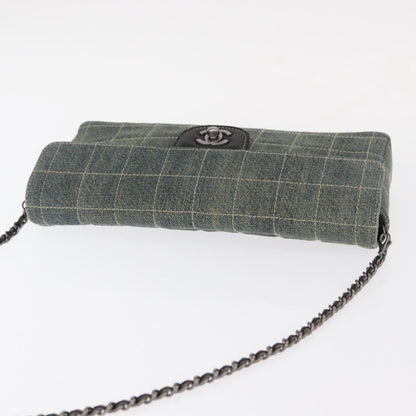 Chanel Chocolate Bar Flap Bag Quilted Denim, BLUE, DENIM_JEANS, Shoulder bag
