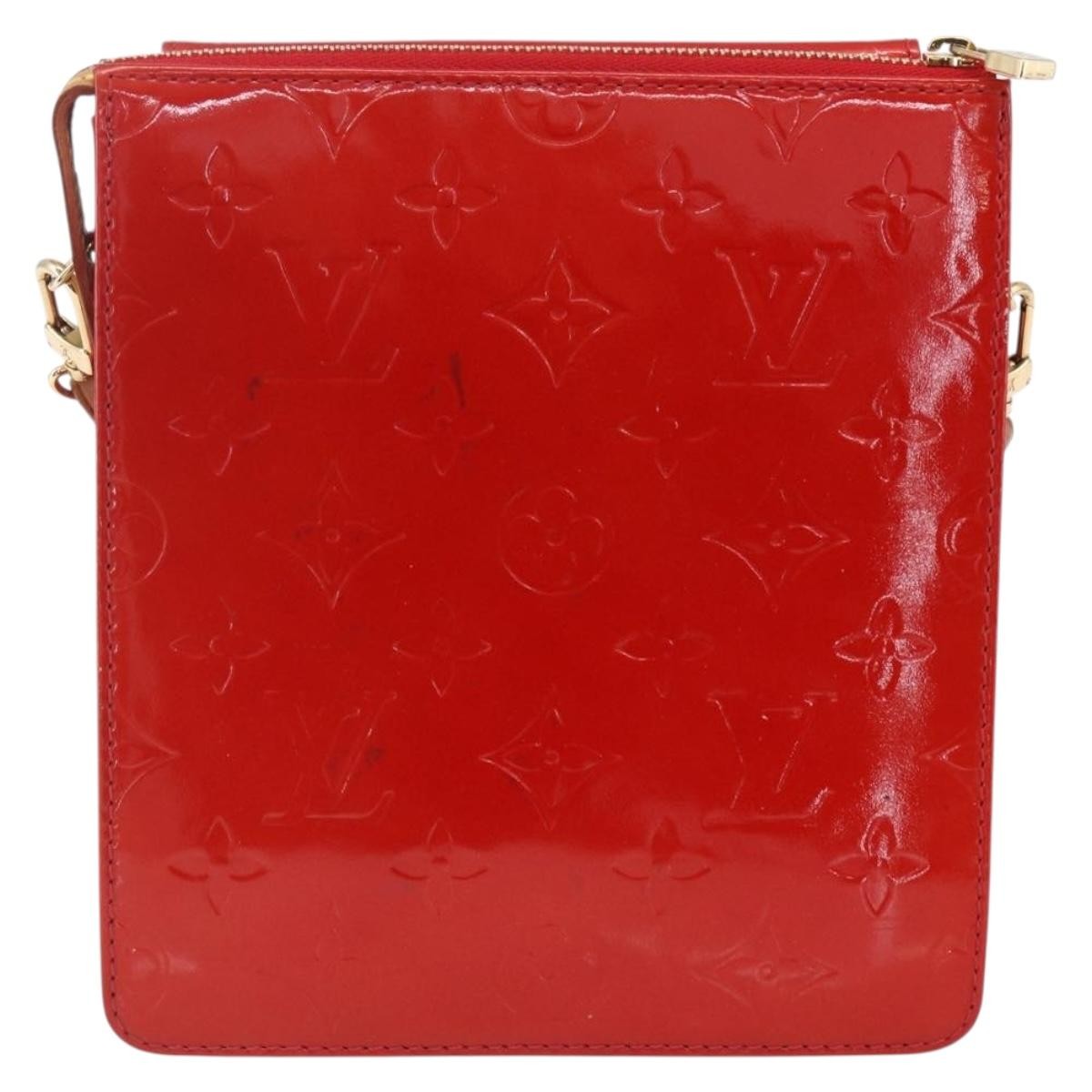 Louis Vuitton Mott Handbag Monogram Vernis, RED, PATENT_LEATHER, Clutche & pouche
