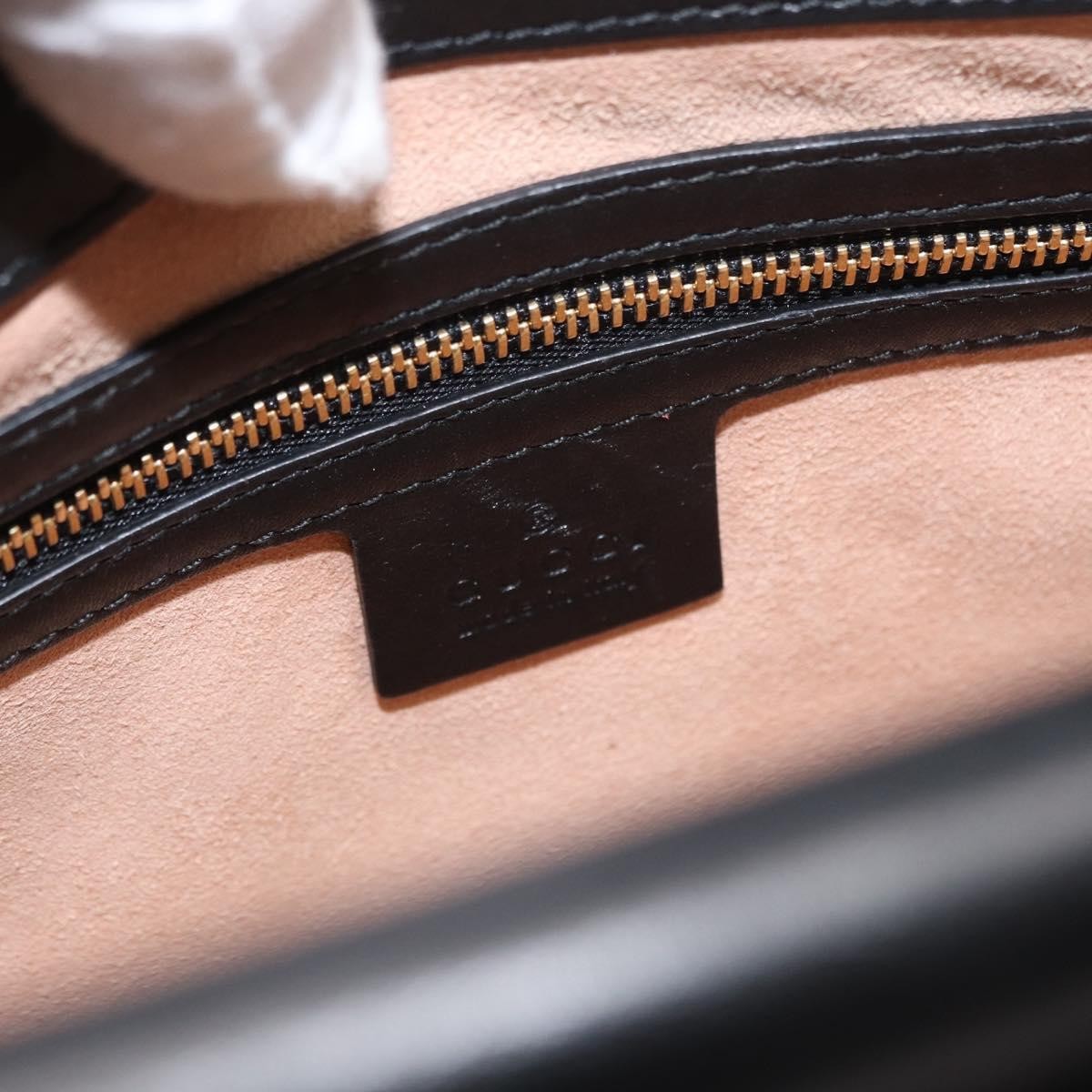 Gucci Nymphaea Top Handle Bag Leather, BLACK, LEATHER, Handbag