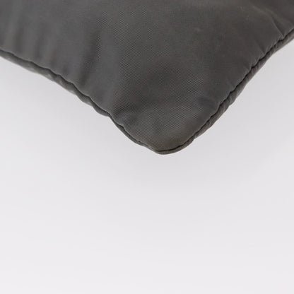 Prada Front Zip Convertible Flat Messenger Tessuto with Leather, GRAY, NYLON, Shoulder bag