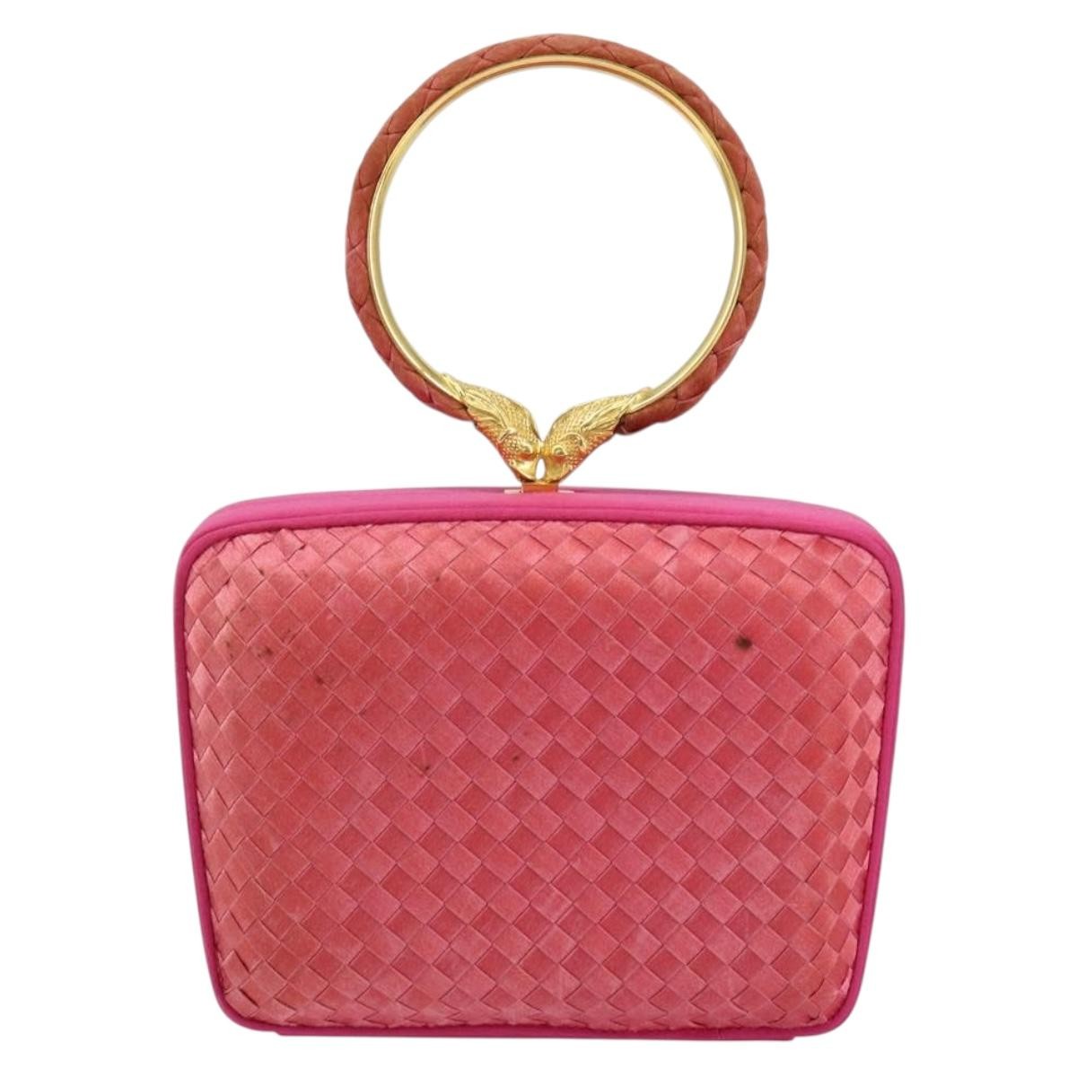Bottega Veneta Intrecciato Clutch bag Satin, PINK, SATIN, Clutche & pouche