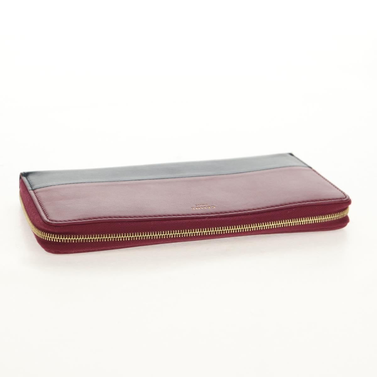 Celine Multifunction Flap Wallet Leather, BURGUNDY, LEATHER, Wallets