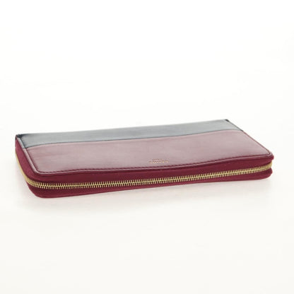 Celine Multifunction Flap Wallet Leather, BURGUNDY, LEATHER, Wallets