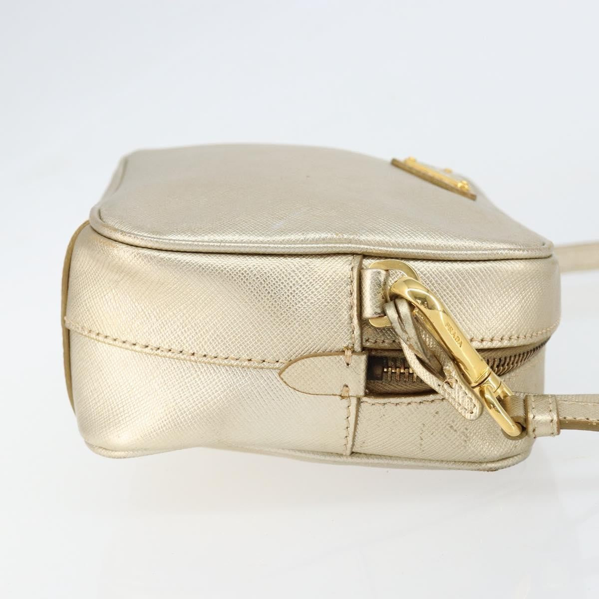 Prada Camera Shoulder Bag Saffiano Leather, GOLD, LEATHER, Shoulder bag
