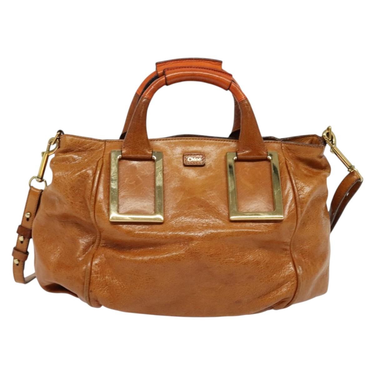 Chloe Ethel Handbag Leather, BROWN, LEATHER, Handbag