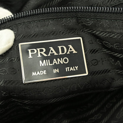 Prada Weekend Duffle Bag Tessuto with Saffiano Leather, BLACK, NYLON, Travel bag