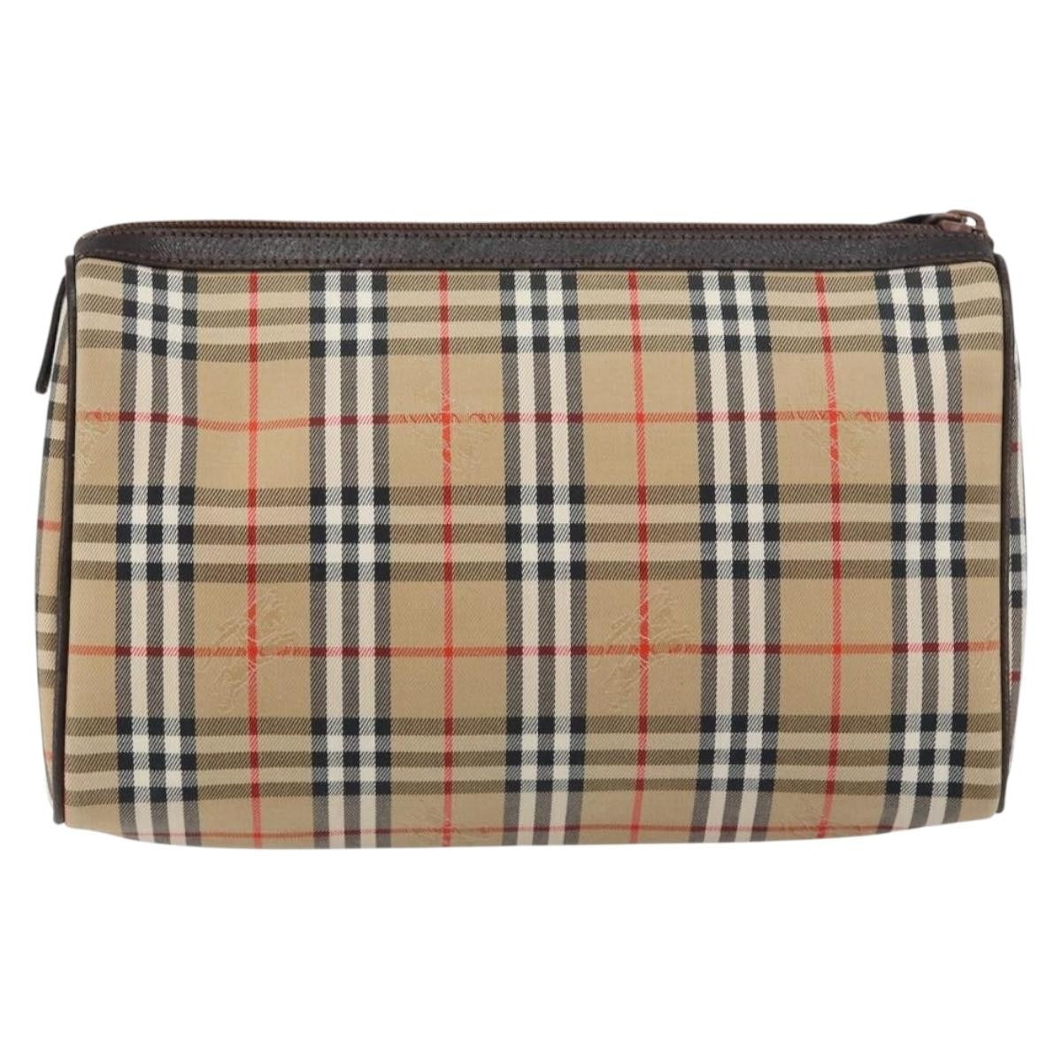 Burberry Nova check Pochette Canvas, BEIGE, CANVAS, Clutche & pouche