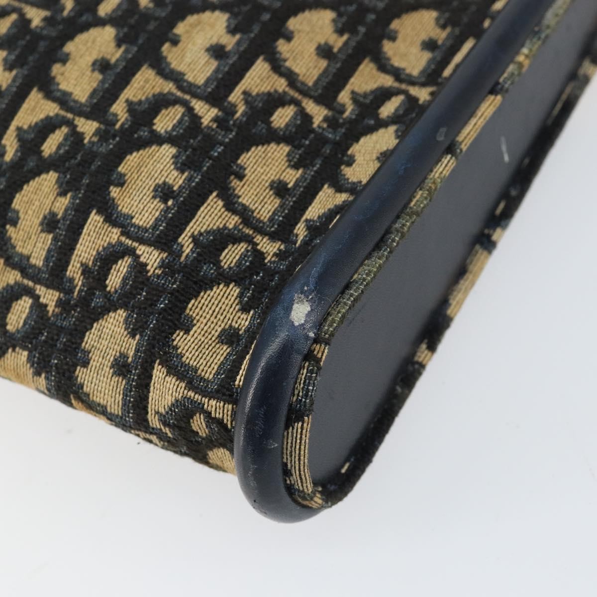 Christian Dior Vintage Trotter Shoulder Bag Canvas, NAVY, CANVAS, Shoulder bag