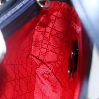 Christian Dior Vintage CD Handbag Leather, NAVY, LEATHER, Handbag