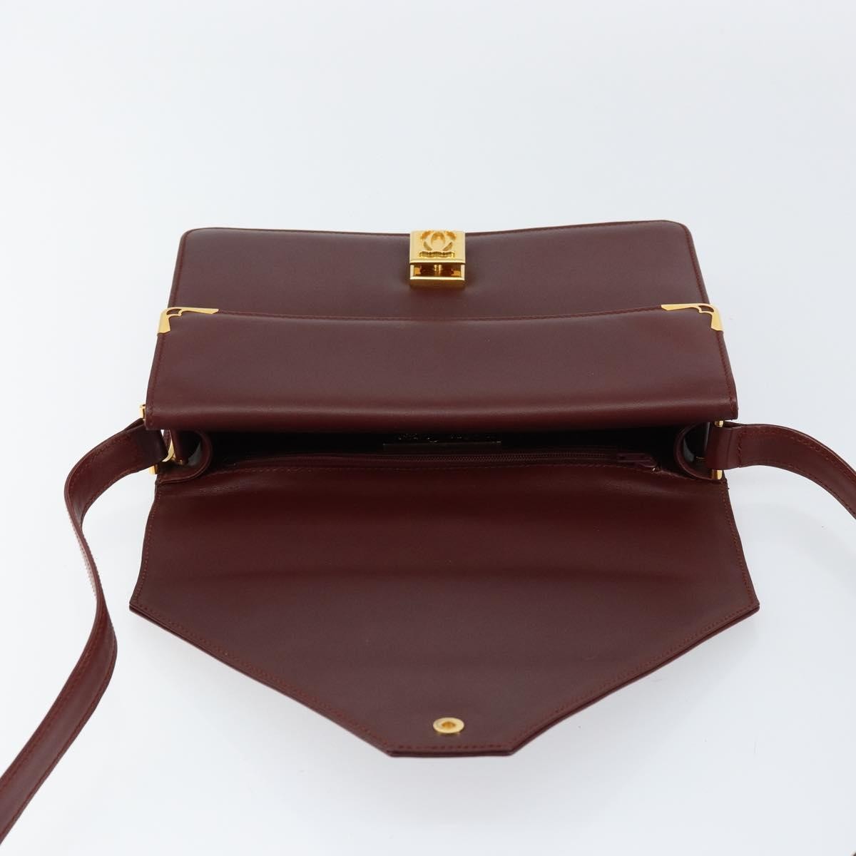 cartier Must de Cartier Shoulder Bag Leather, BURGUNDY, LEATHER, Shoulder bag