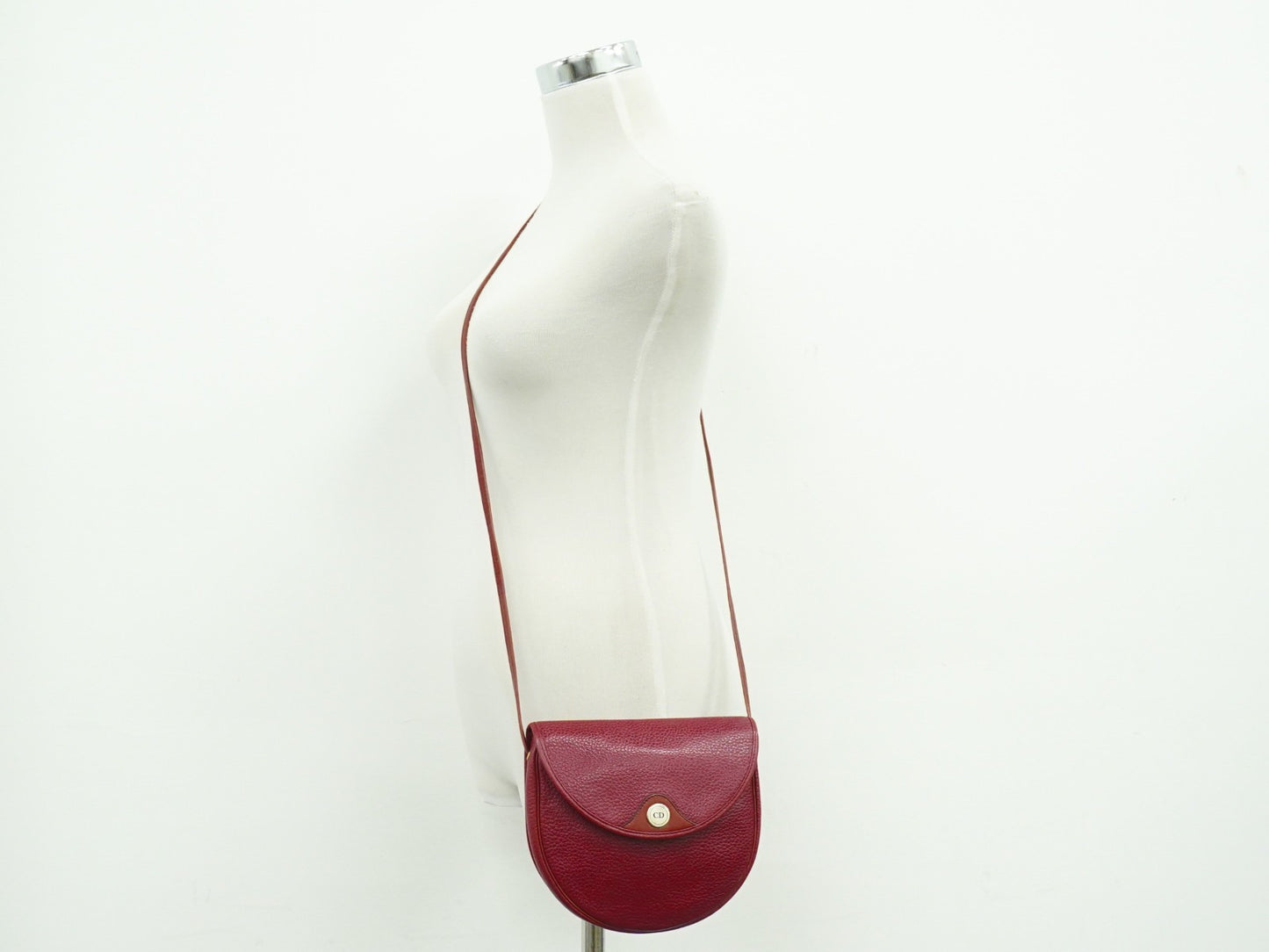 Christian Dior Vintage Shoulder Bag Leather, RED, LEATHER, Shoulder bag