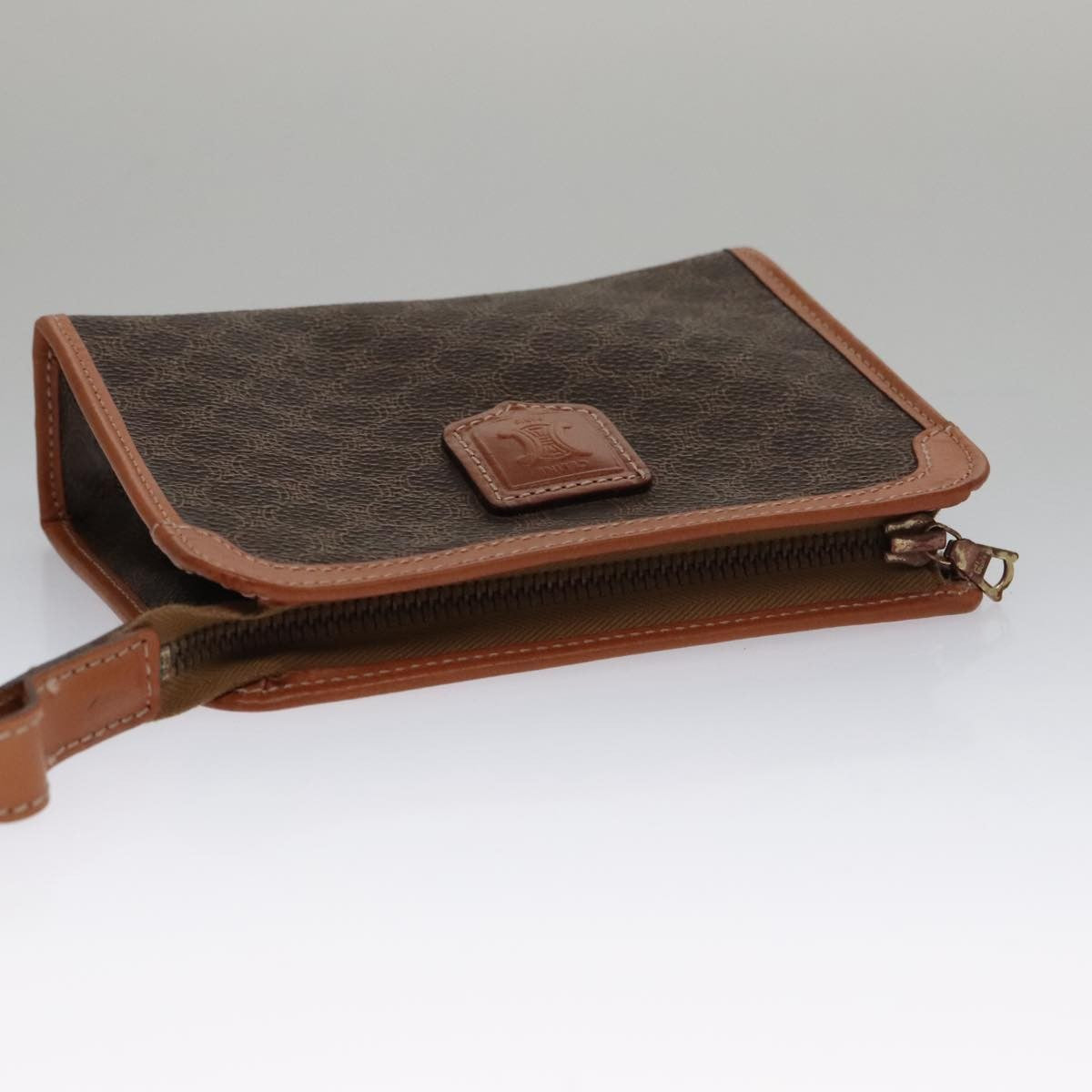 Celine Macadam Pochette Clutch, BROWN, PVC, Clutche & pouche