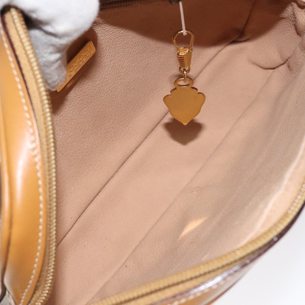 Gucci Zip Pouch GG Canvas, BEIGE, PVC, Shoulder bag