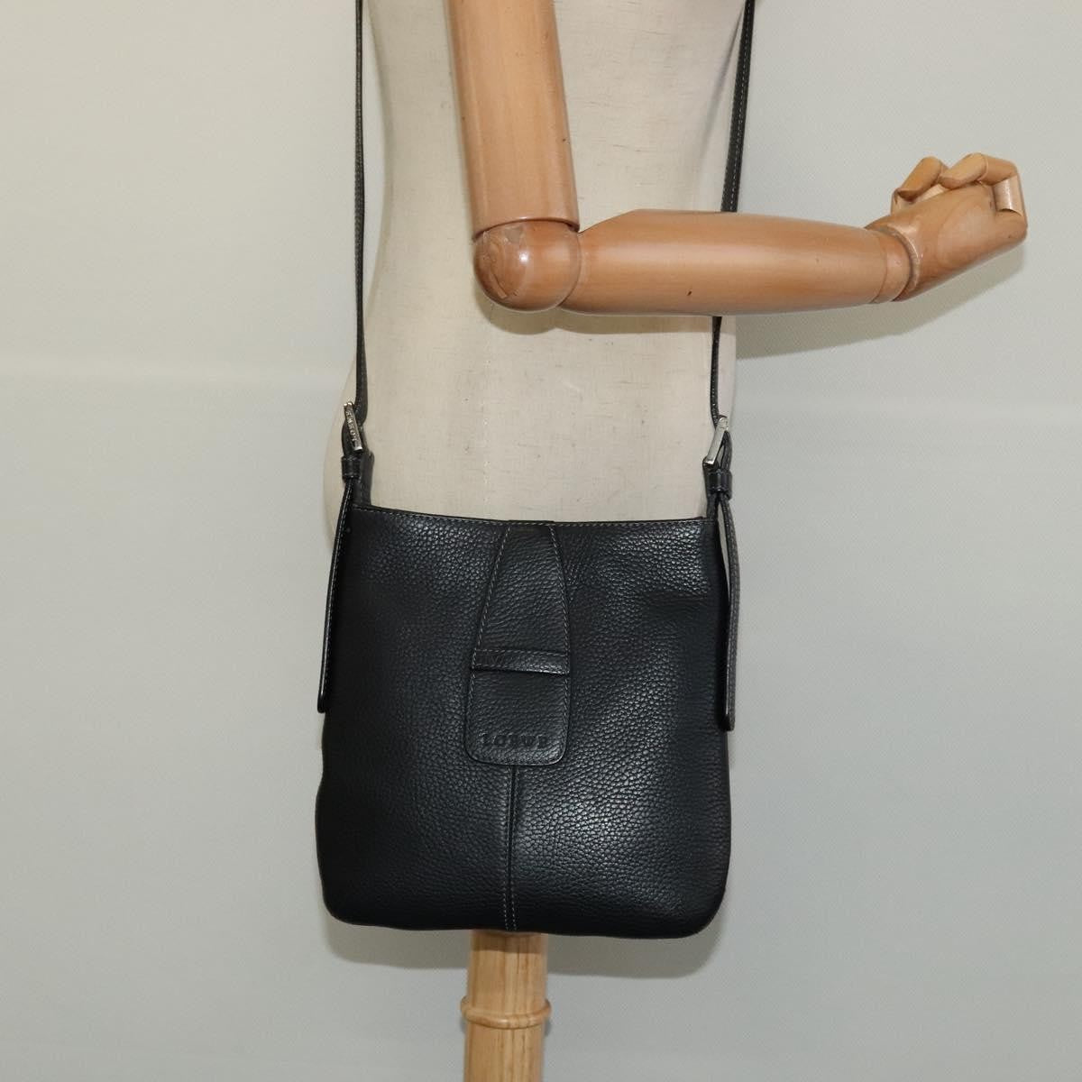 Loewe Vintage Shoulder Bag Leather, BLACK, LEATHER, Shoulder bag