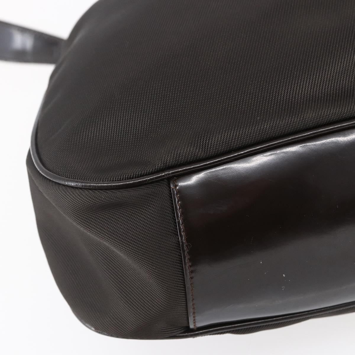 Gucci Vintage Bamboo Handle Bag Nylon, BROWN, NYLON, Handbag