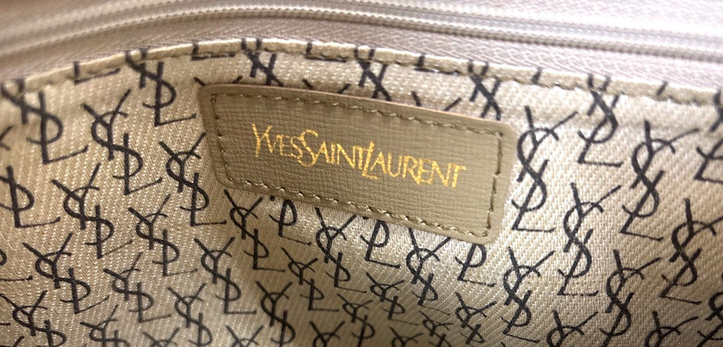 Saint Laurent Vintage Shoulder Bag PVC Leather, Beige, PVC, Shoulder Bag