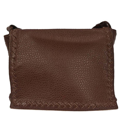 Bottega Veneta Vintage Shoulder Bag Intrecciato Leather, BROWN, LEATHER, Shoulder bag