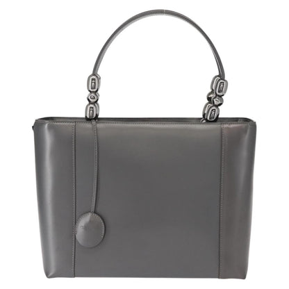 Christian Dior Vintage Handbag Leather, GRAY, LEATHER, Handbag