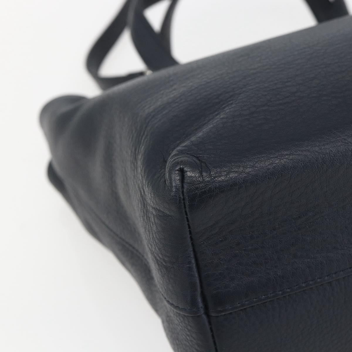 Christian Dior Vintage CD Handbag Leather, NAVY, LEATHER, Handbag