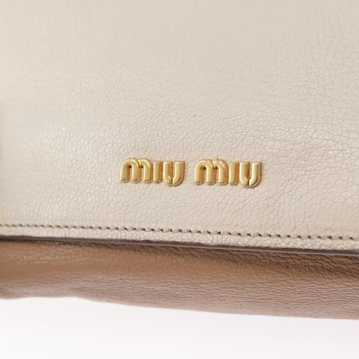 Miu Miu Madras Convertible Lock Tote Leather, BEIGE, LEATHER, Handbag
