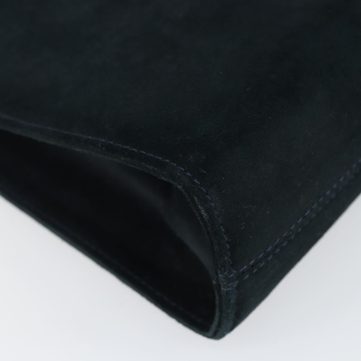 Salvatore Ferragamo Gancini Chain Shoulder bag Suede, NAVY, SUEDE, Shoulder bag