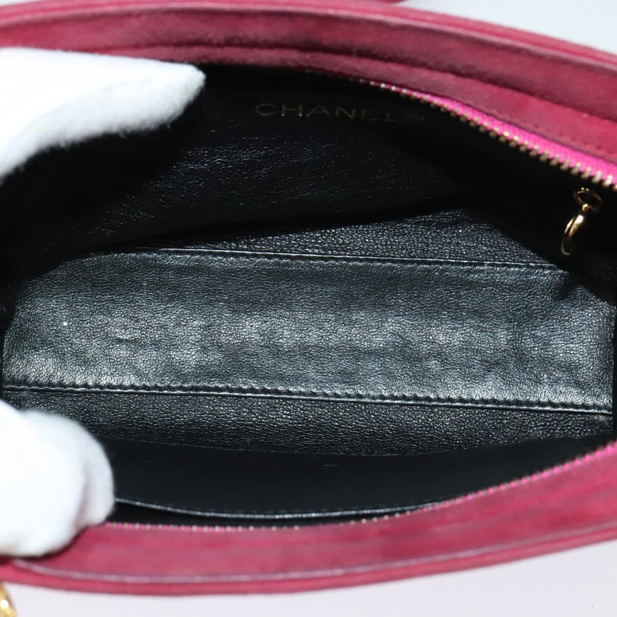 Chanel Vintage Diamond CC Camera Bag Quilted Suede, PINK, SUEDE, Shoulder bag