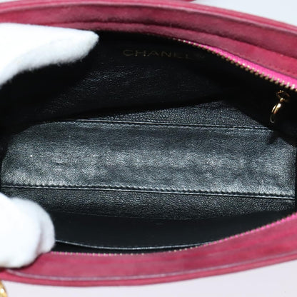Chanel Vintage Diamond CC Camera Bag Quilted Suede, PINK, SUEDE, Shoulder bag