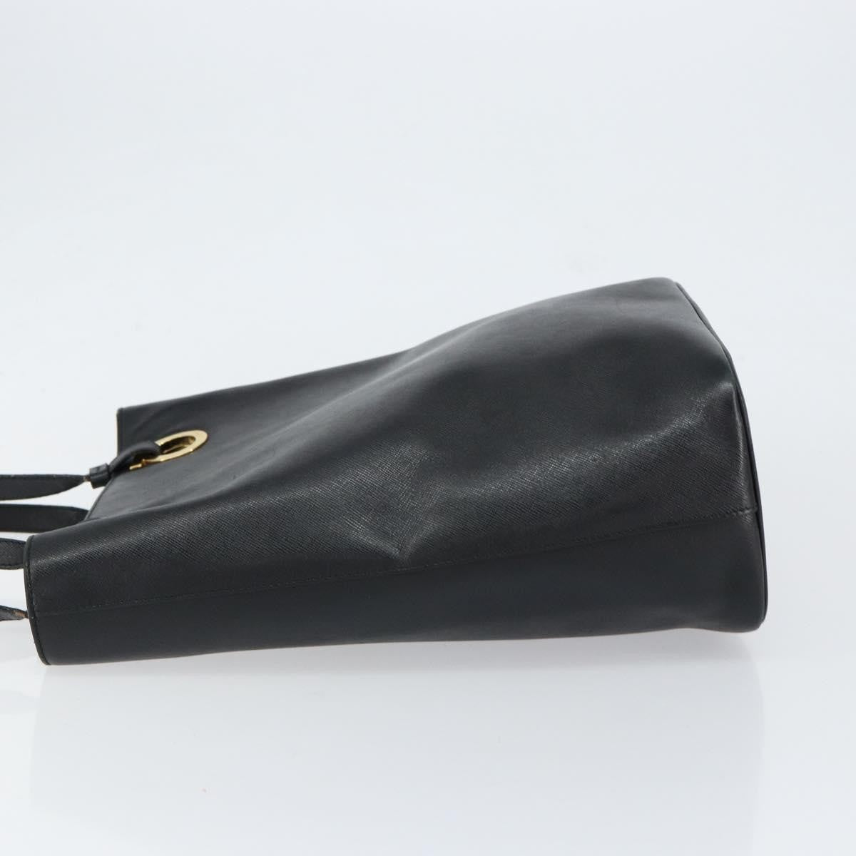 Salvatore Ferragamo Gancini handbag Leather, BLACK, LEATHER, Handbag